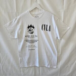 CVLA [Paint Drag] Rebel Youth White and Black Graphic Tee Size LargeF